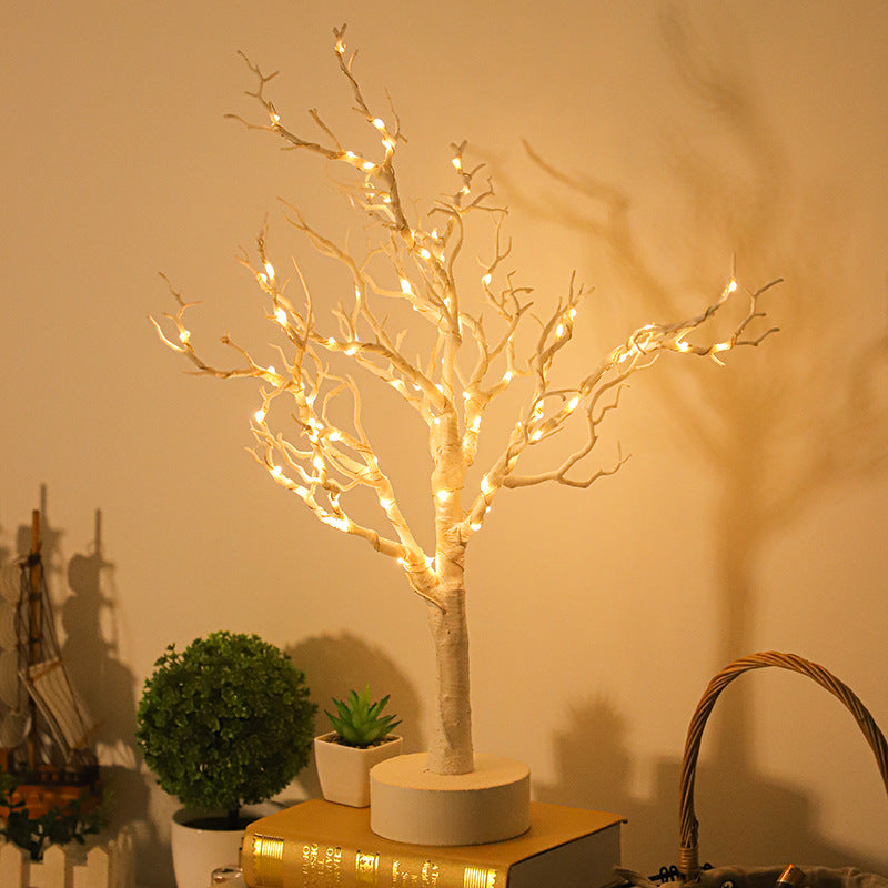 Lamps: Winter Tree Branches with Fairy Lights LED Table Lamp