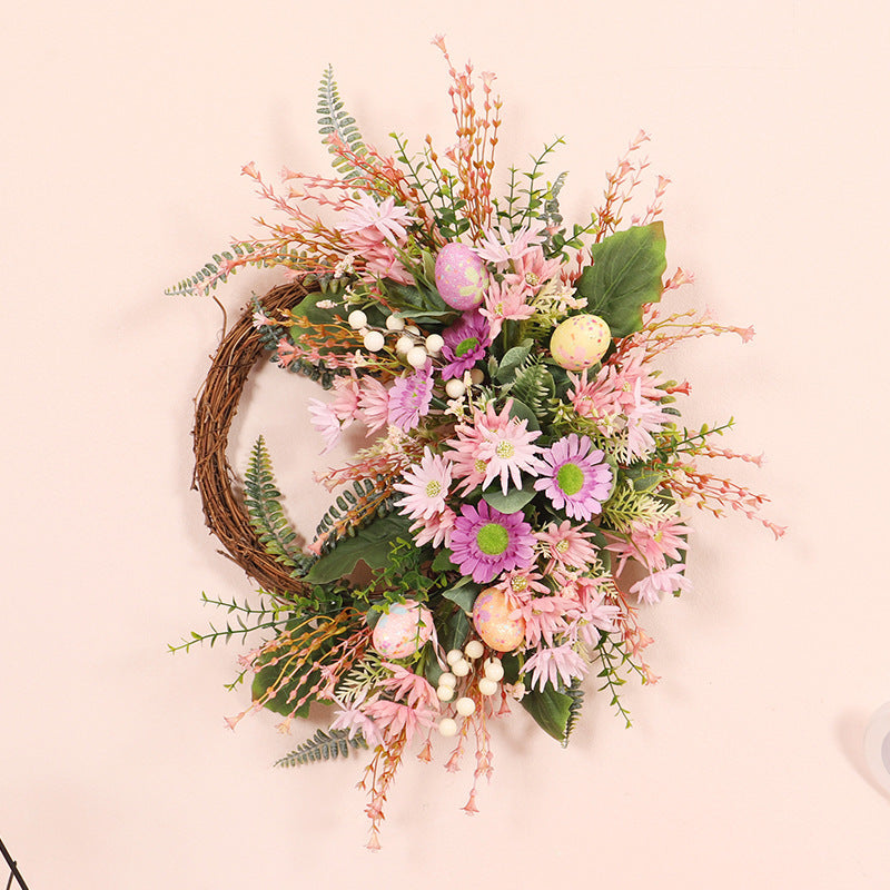 Wild Chrysanthemum & Easter Eggs Wreath