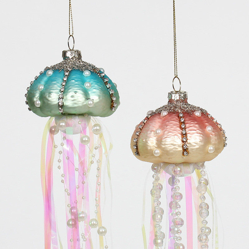 Christmas Tree: 4PC Pearlized Jellyfish Ornaments