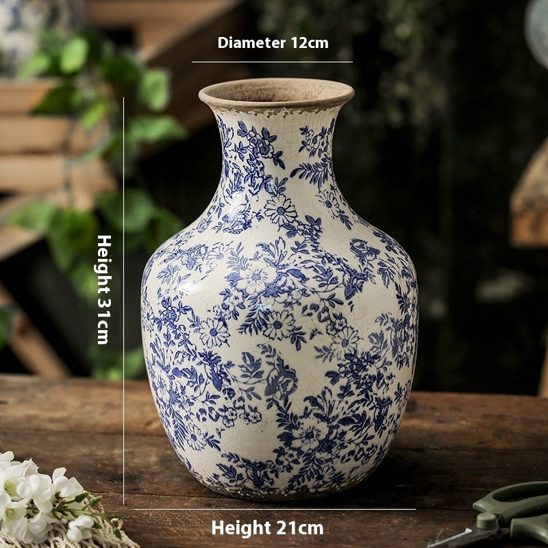 Vase-Classic Chinese Ceramic-Round-Narrow Neck