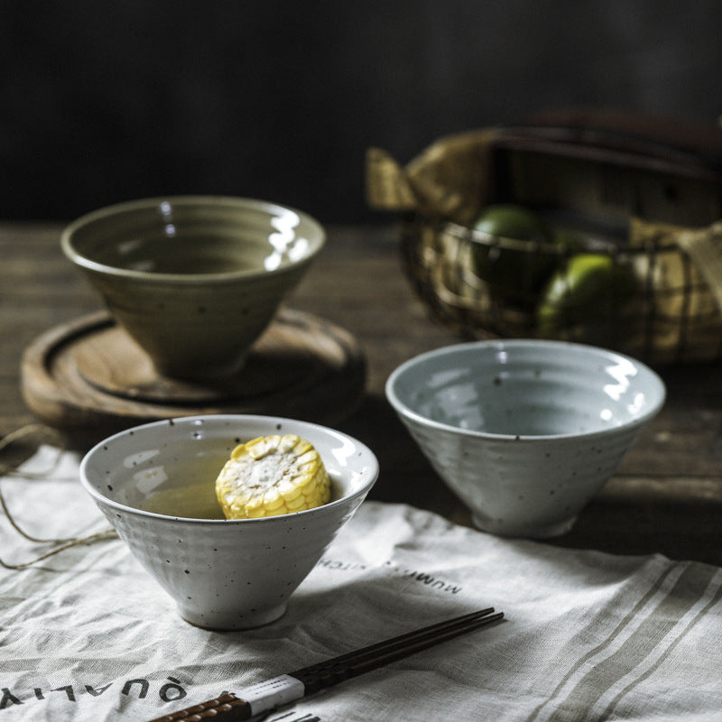 Conical Japanese Stoneware Bowls