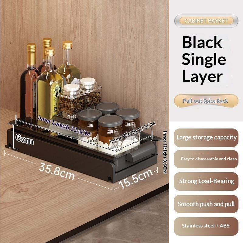 Kitchen Cabinet Built-in Pull-Out Dish Rack Drawer