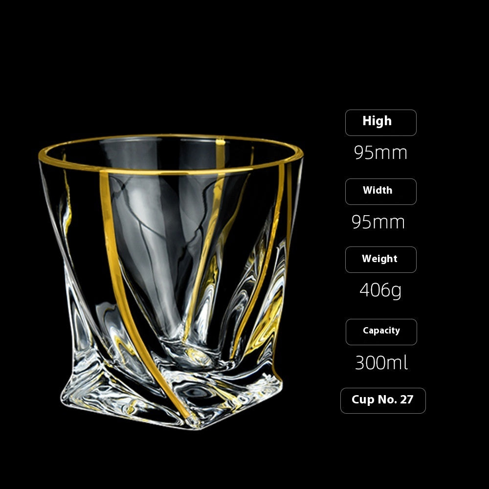 Crystal Drinking Glasses with Gold Gilding