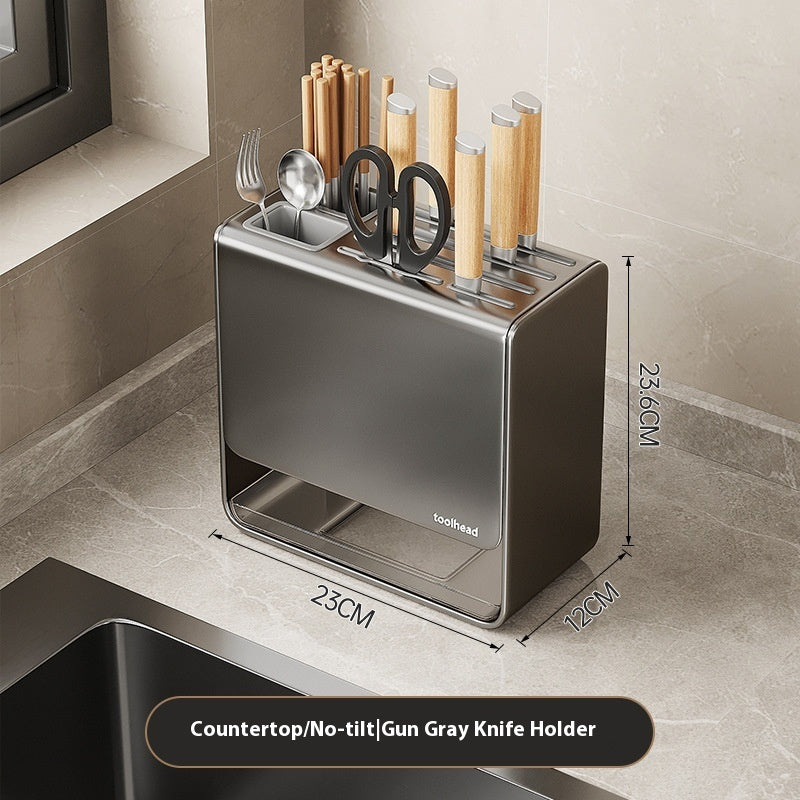 Modern Metal Knife Holder Wall Mount or Countertop