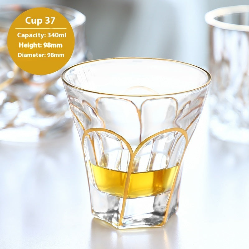 Crystal Drinking Glasses with Gold Gilding