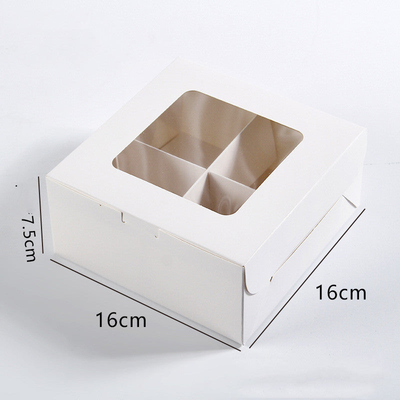 White Dessert Box with Window & Grid