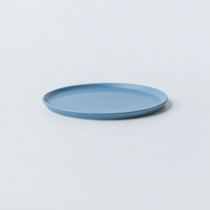 Round Nordic Style Matte Porcelain Serving Tray-Various Colors