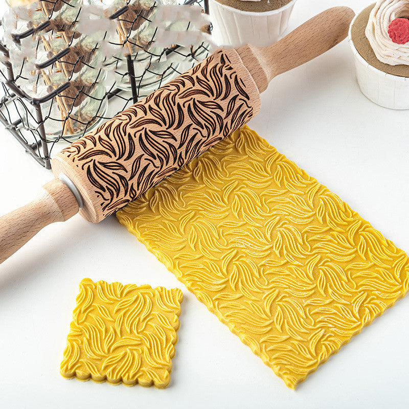 Assorted Leaves Embossed Rolling Pin