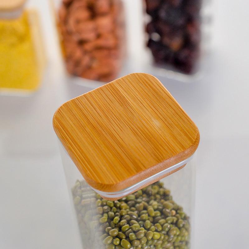 Clear Airtight Pantry Storage with Bamboo Lid