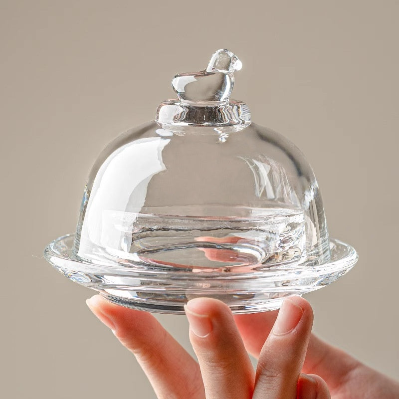 Glass Bird Dome & Glass Plate