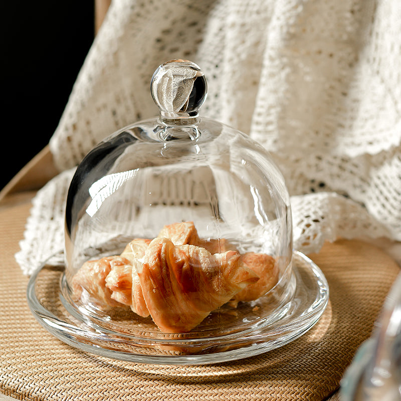 Glass Domed Ceramic Dessert Dish