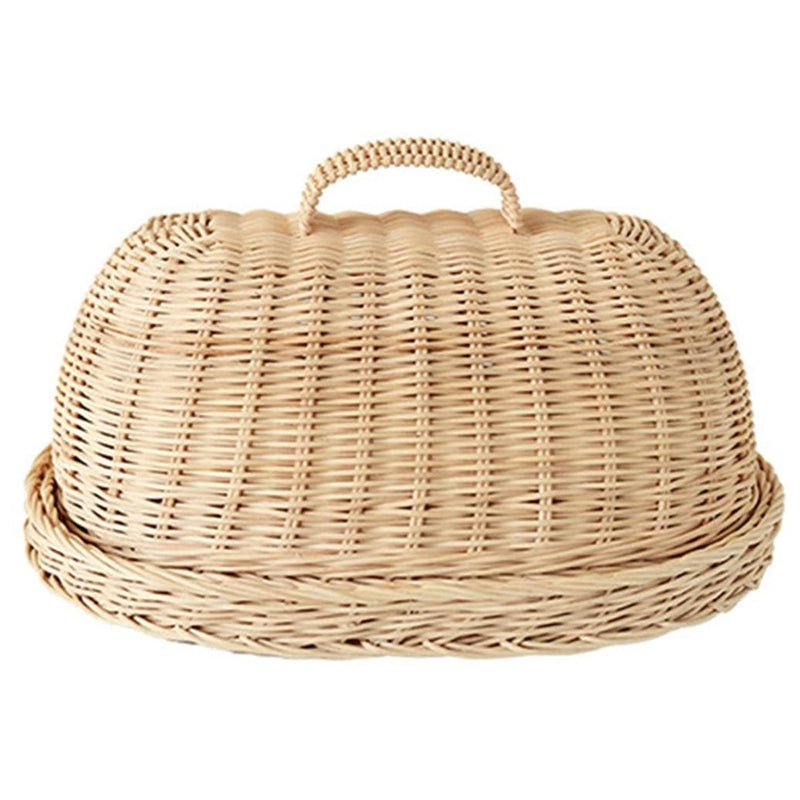 Wicker Bread Tray & Cloche