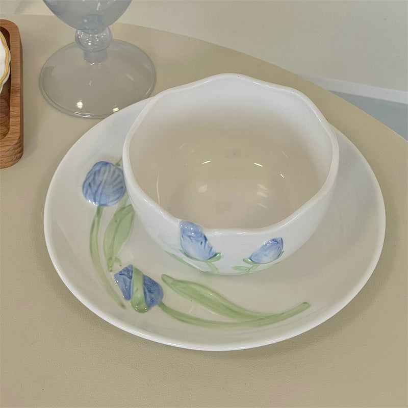 Raised Tulip French Porcelain Dessertware