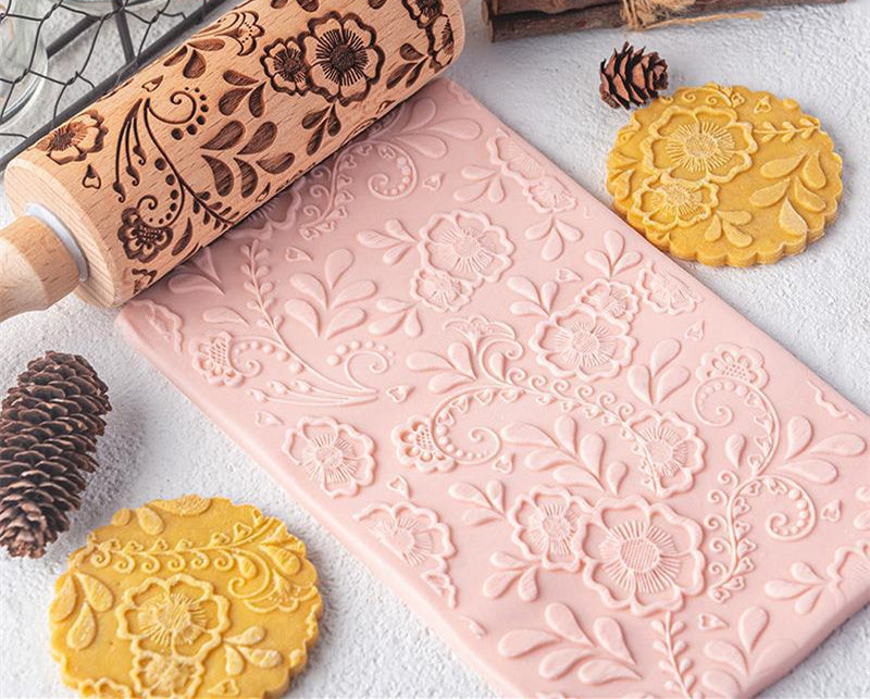 Embossed Scroll Pattern Rolling Pin