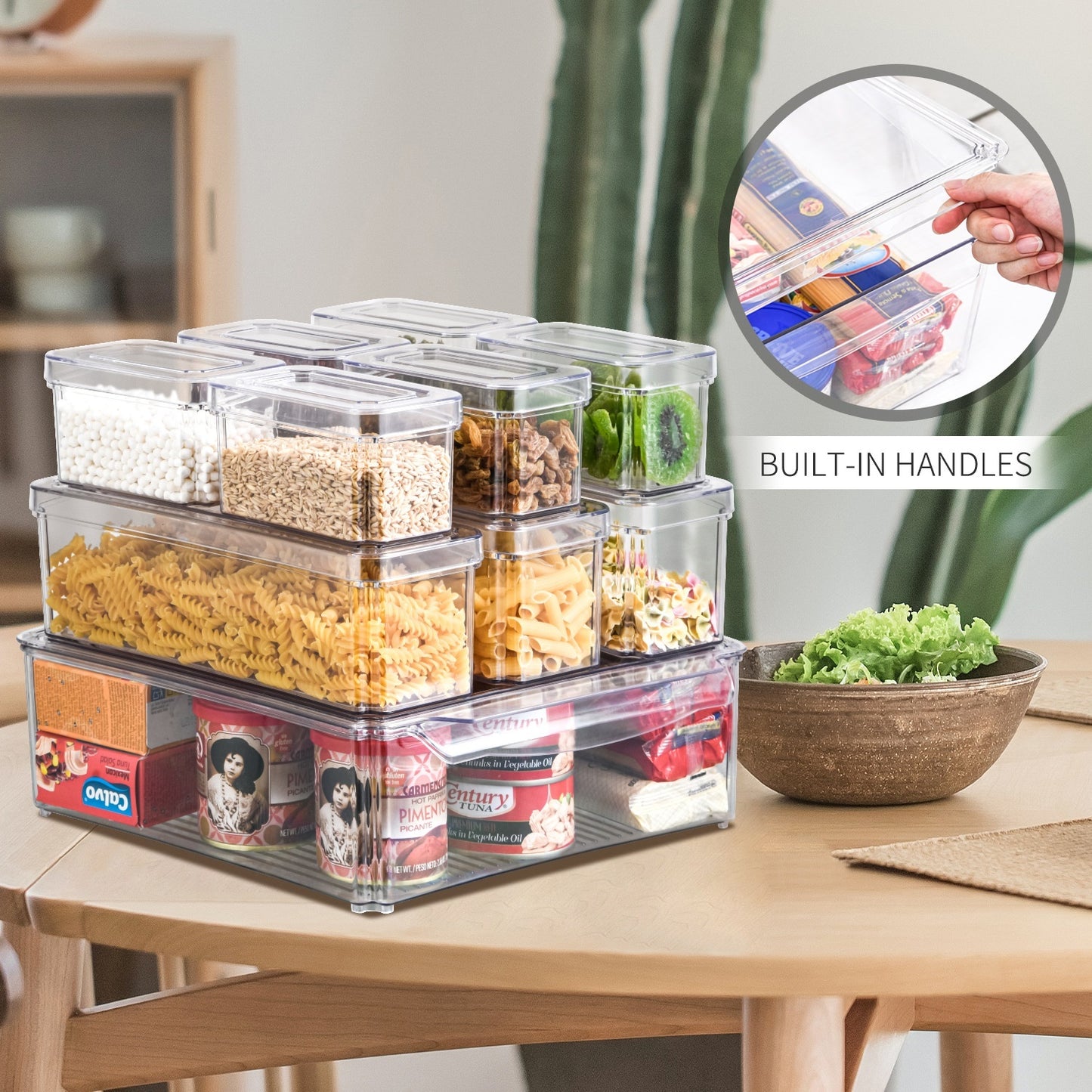 10PC Clear Stackable Crisper Boxes