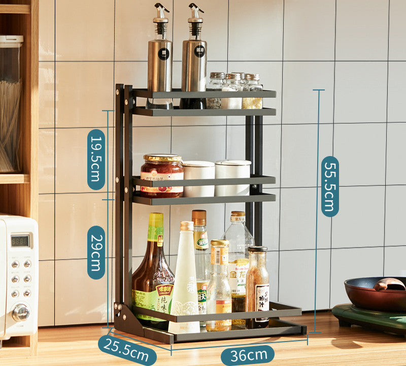 2 and 3-Tier Folding Countertop Organizer-