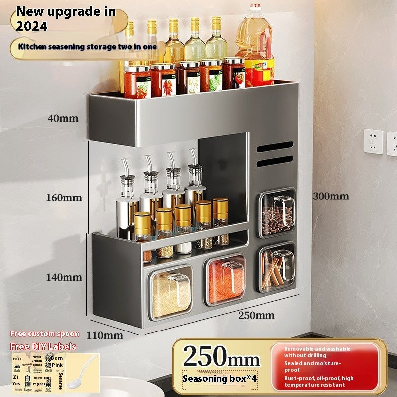 All-in-One Kitchen Storage Rack: Dry Ingredients, Bottles, Jars, and Cans
