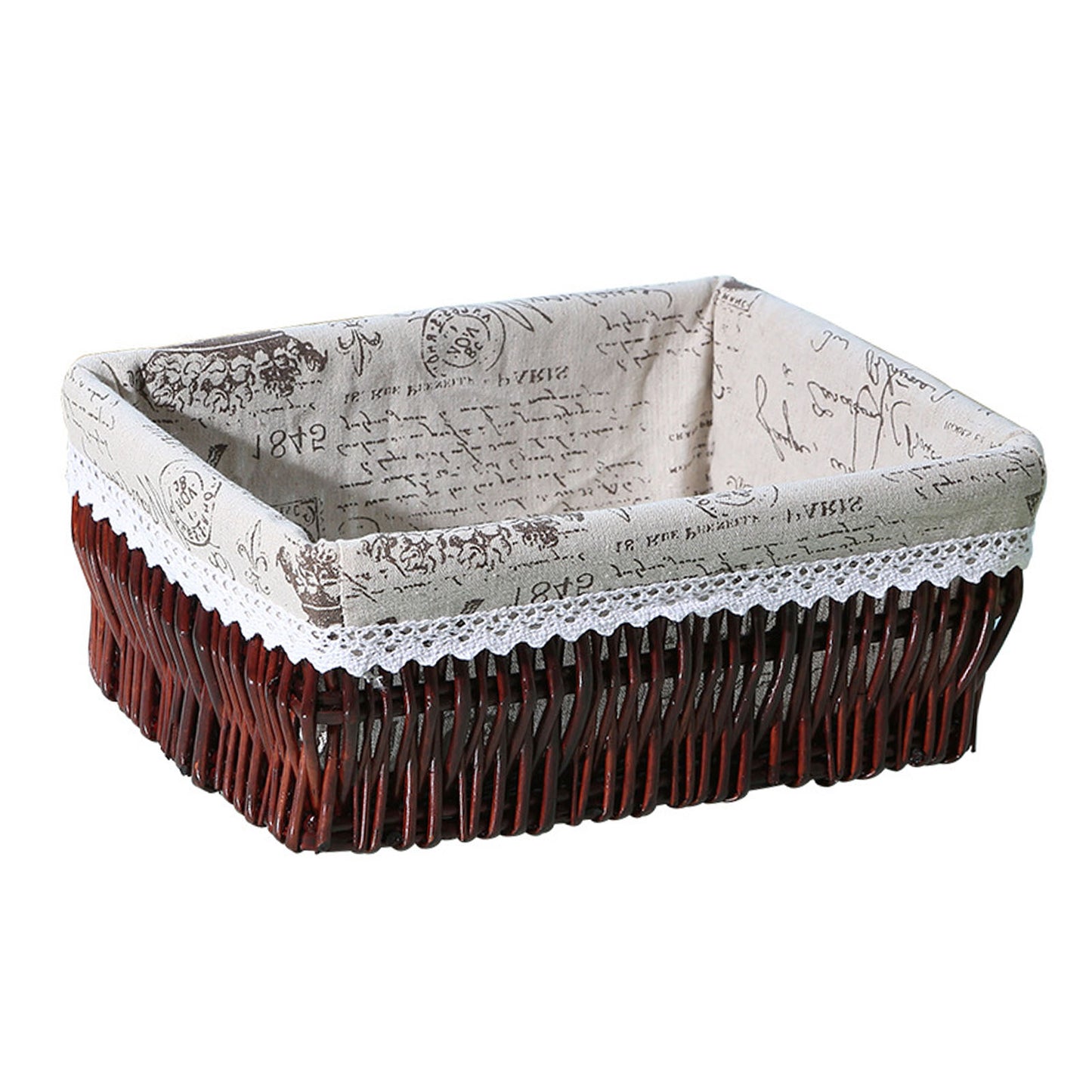 Willow And Rattan Kitchen Organizer Storage Baskets