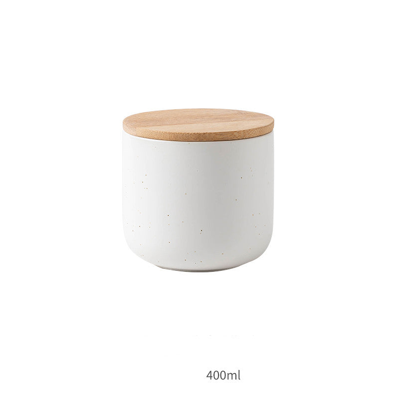 Minimalist Ceramic Canisters with Bamboo Lids