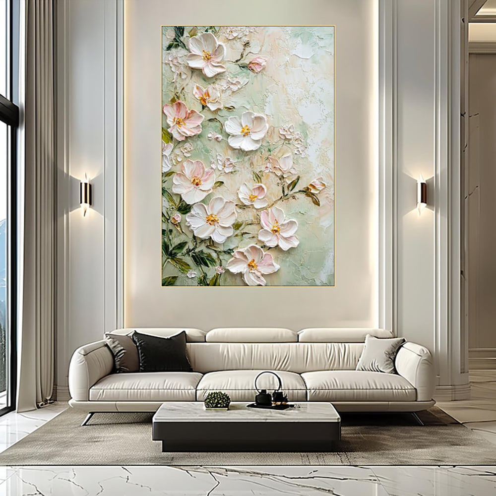 Handmade Oil Painting Canvas Wall Art Decoration 3D Texture Flowers Modern Abstract For Home Room Decor Internet Celebrity Style Rolled Frameless Unstretched Painting