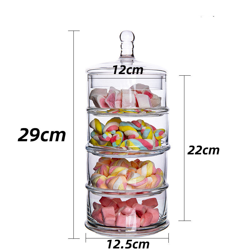 Stacking Glass Candy Jars with Lid