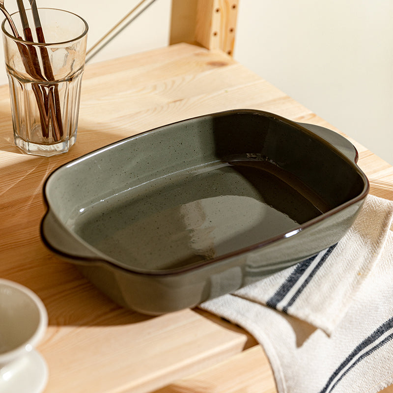 Earth Toned Porcelain Double Ear Baking Dishes