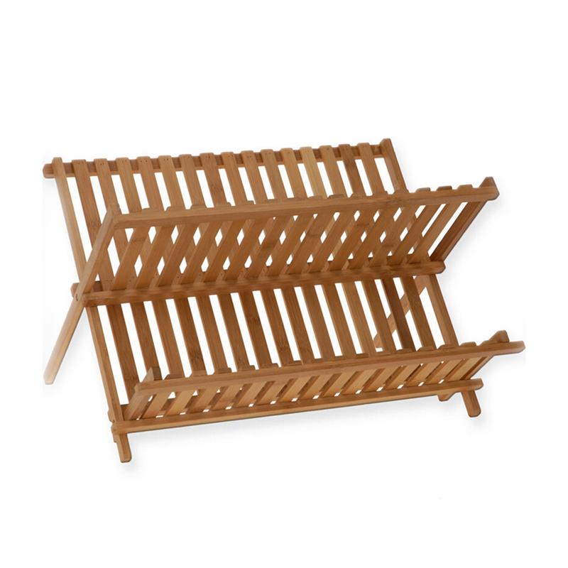 2-Tier Bamboo Dish Drain Rack