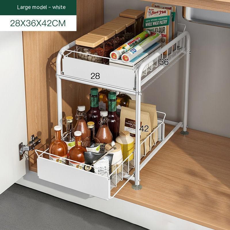 Metal 2-Tier Pull Out Organizer Rack-Variety of Colors