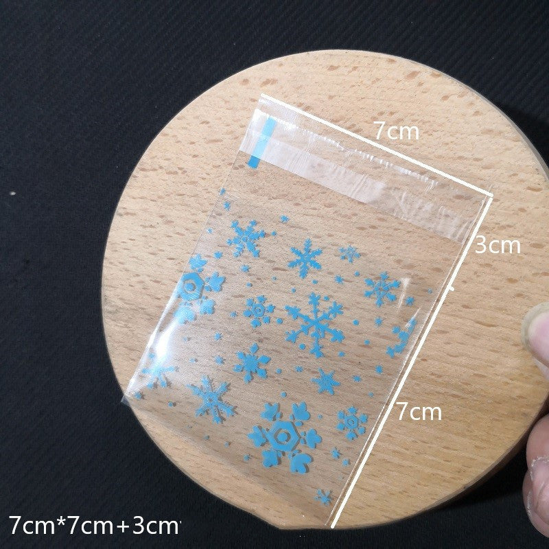 100PC Clear Plastic Snowflake Treat Bags