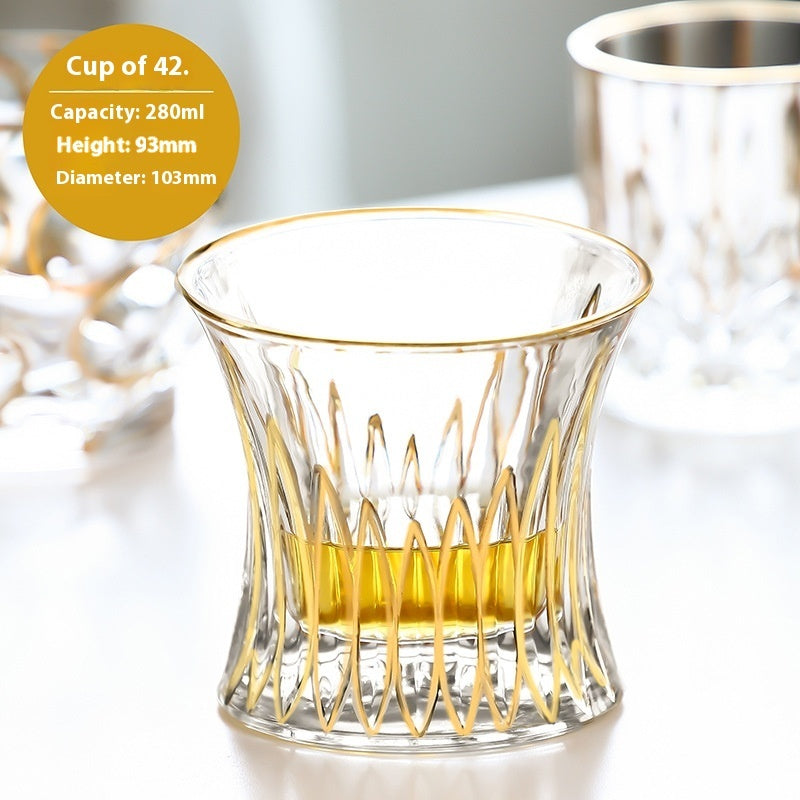 Crystal Drinking Glasses with Gold Gilding
