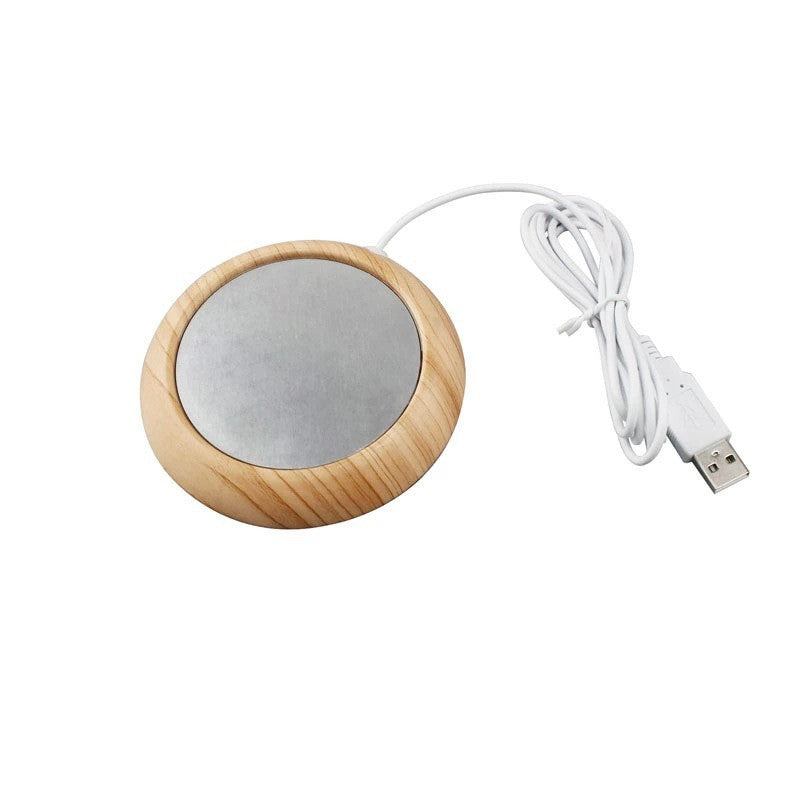 Wood-Tone Heated Coaster-USB