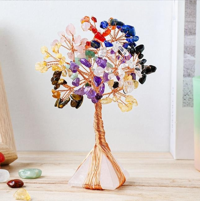 Twisted Wire and Crystal Gemstone Tree