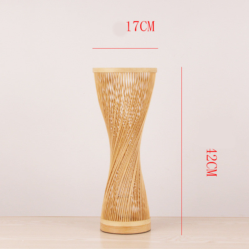 Japanese Bamboo Hourglass Table Lamp