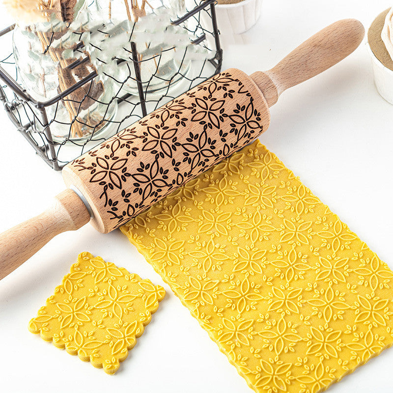 Assorted Leaves Embossed Rolling Pin