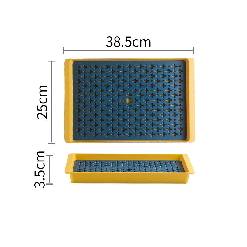 Serving Tea Tray with Drain Mat