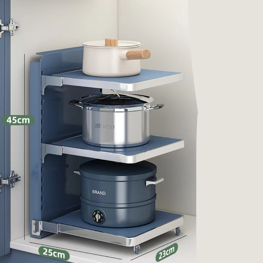 Multi-Level Kitchen Shelving Unit for Heavy or Large Pots