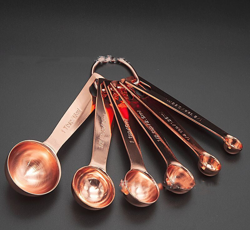 Kitchenware: Measuring Spoon Set-Copper-Brass-Silver