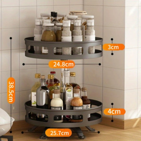 Kitchen Vertical Turntable Shelf Rack