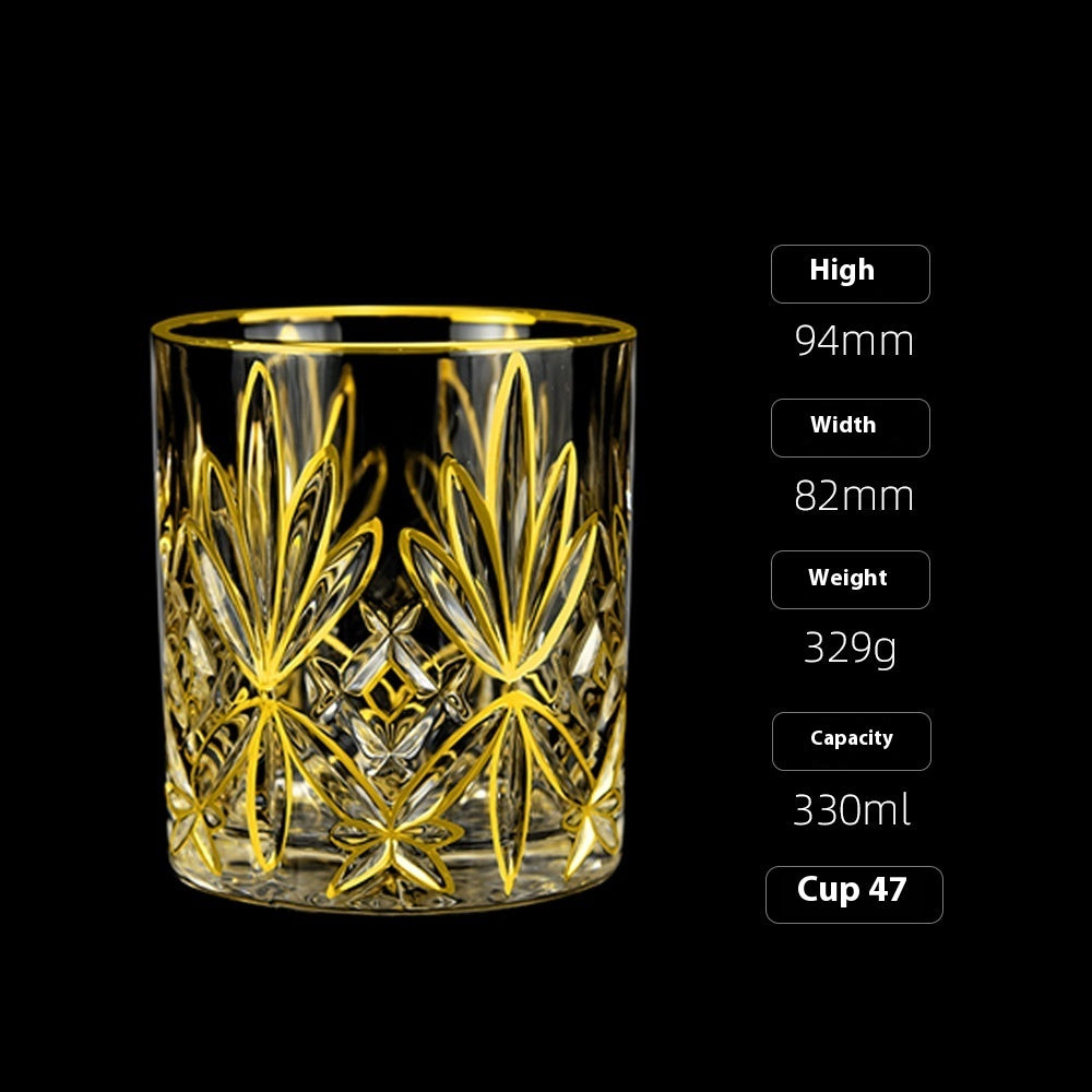 Crystal Drinking Glasses with Gold Gilding
