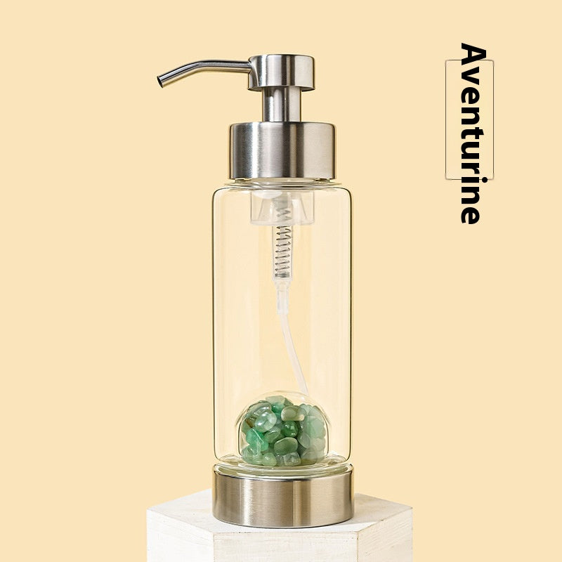 Natural Crystal Gravel Glass Pump Bottle