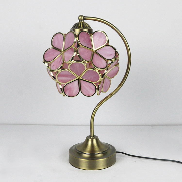 Tiffany Style Stained Glass Flower Blossom Table Lamp