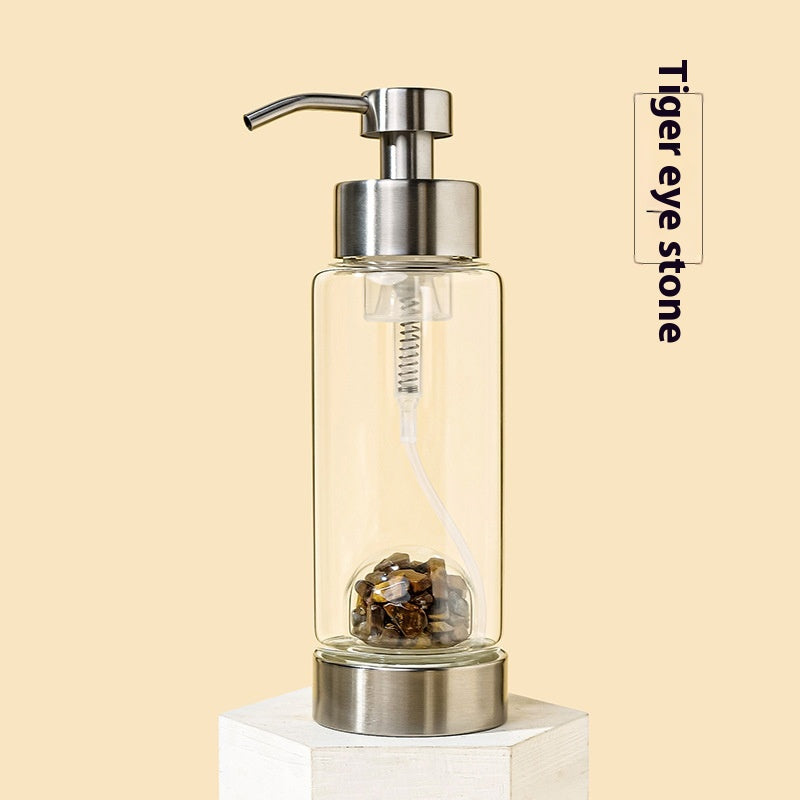 Natural Crystal Gravel Glass Pump Bottle