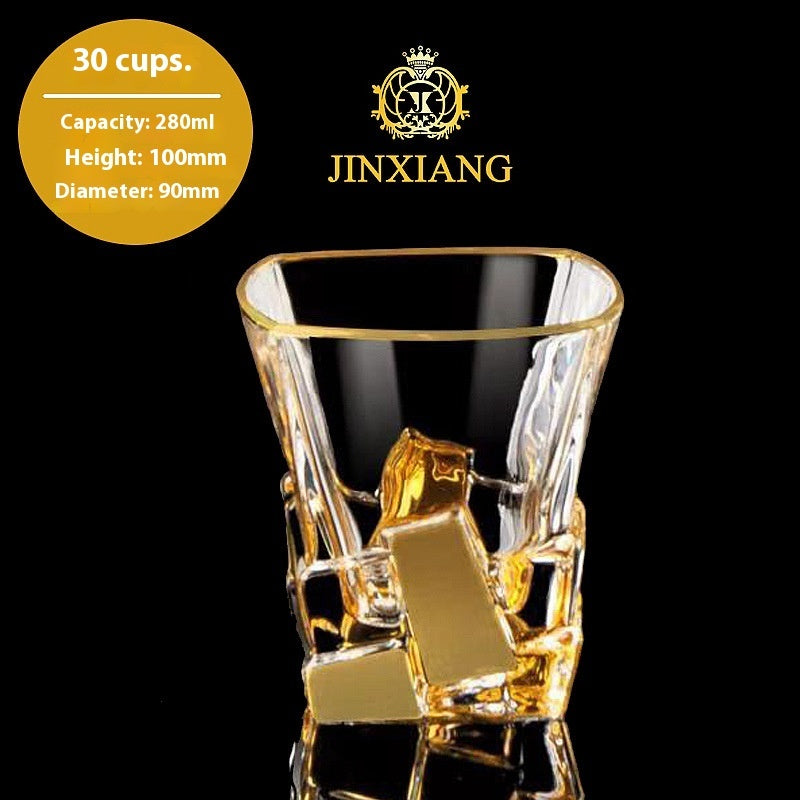 Crystal Drinking Glasses with Gold Gilding