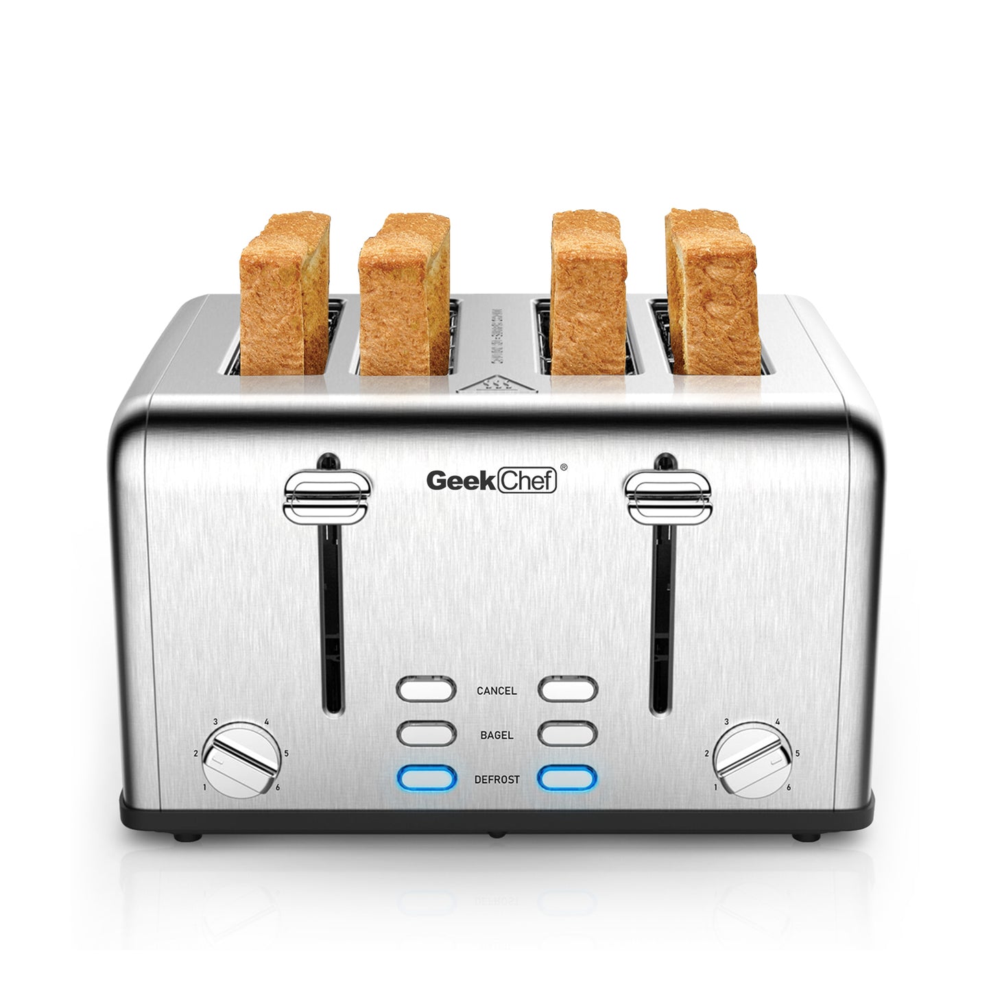 4-Slice Stainless Steel Toaster-Extra-Wide Slots by Geek Chef