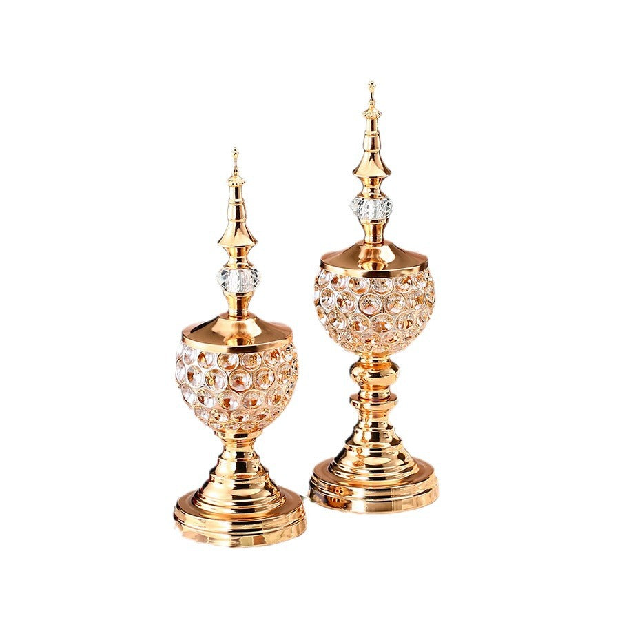 Candle Holder-European Crystal Glass & Metal