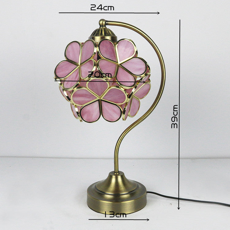 Tiffany Style Stained Glass Flower Blossom Table Lamp