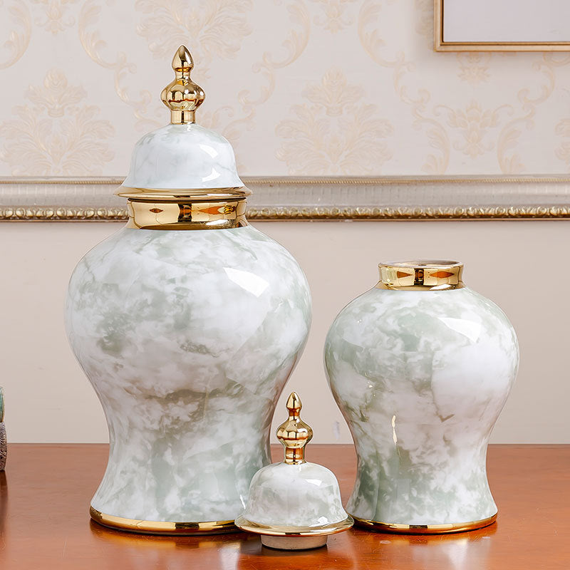 Vase-Classic Ginger Jar-Marble Finish