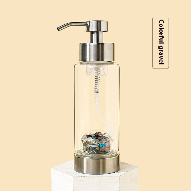 Natural Crystal Gravel Glass Pump Bottle