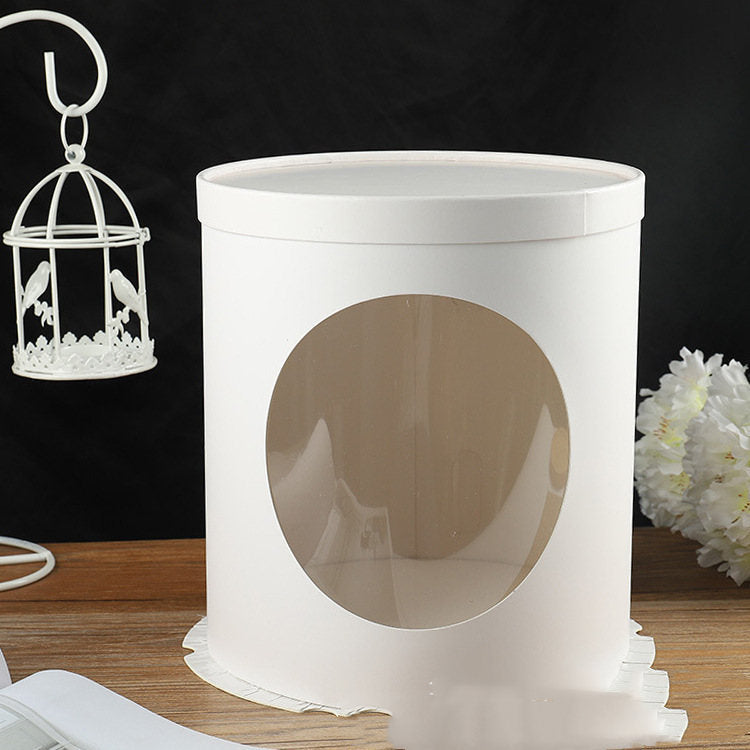 Tall Round Cake Box with Front Window