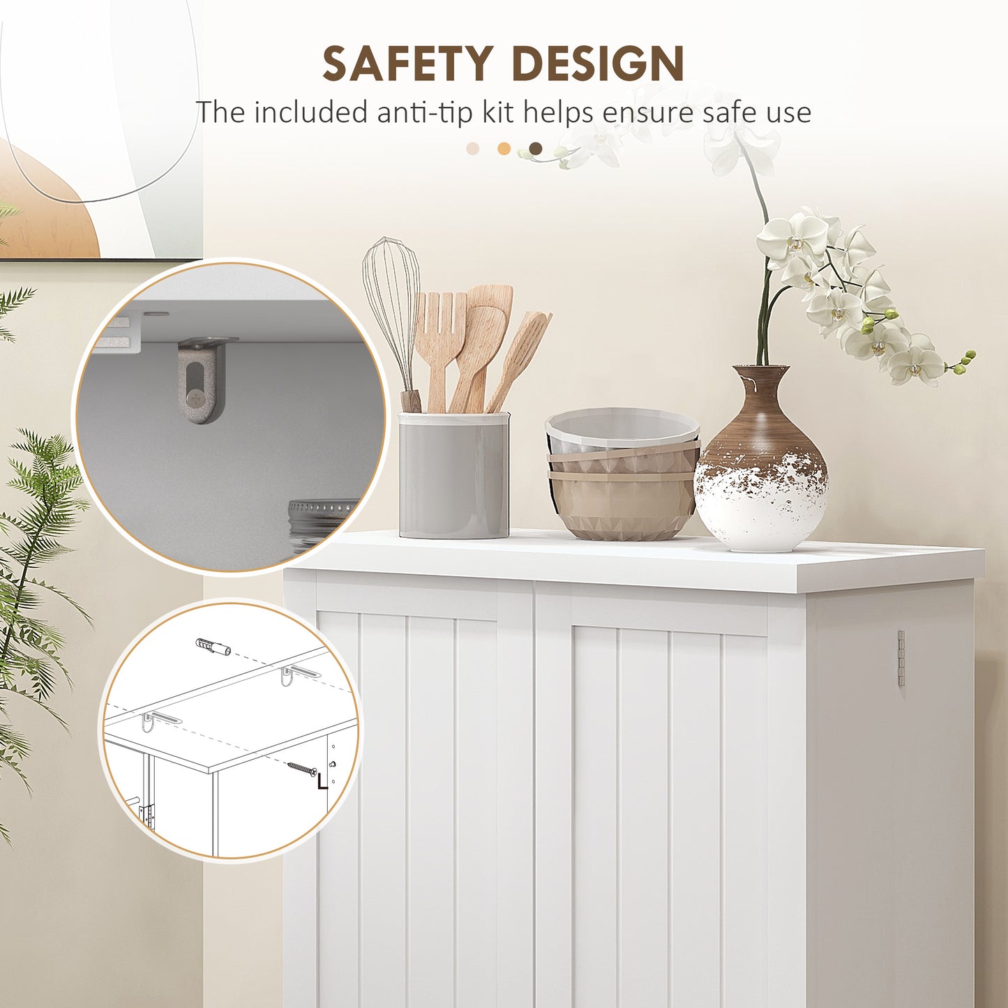 Freestanding White  5-Shelf Kitchen Pantry, 12 Spice Racks